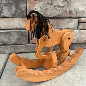 Homemade Wooden Rocking Horse Figurine